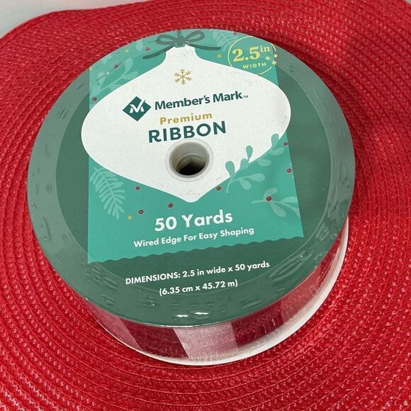 Members Mark Wired Ribbon Black and White Stripe 50 yards NWT - Picture 2 of 4